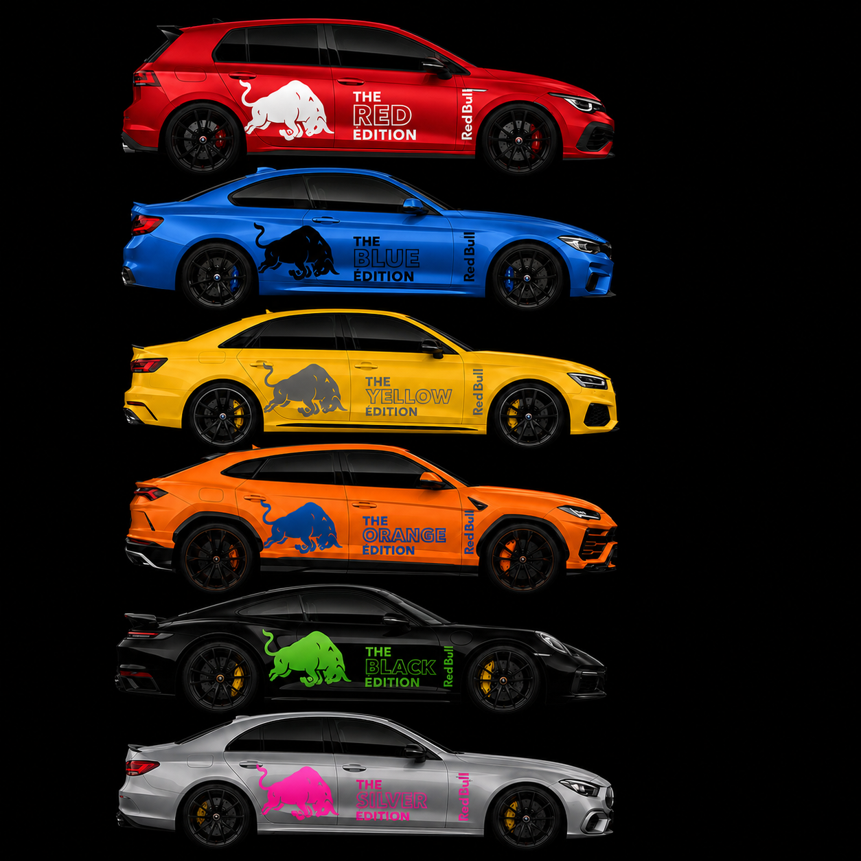 Kit déco Red Bull – Taureau + Texte personnalisable