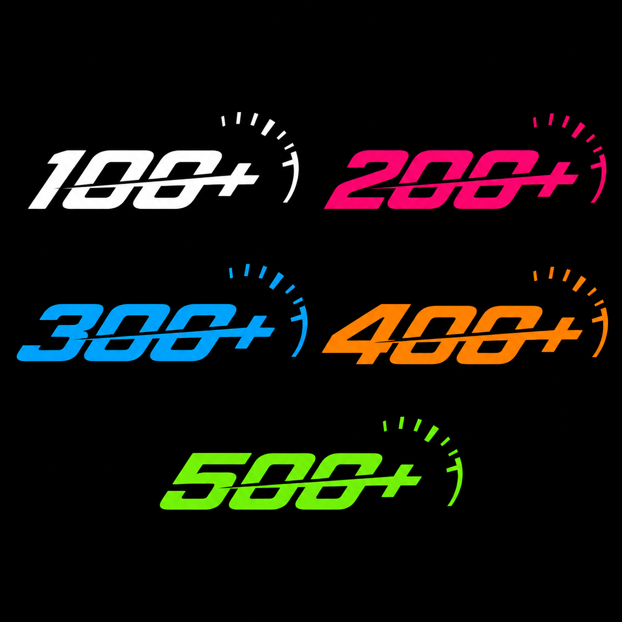 Sticker 100+ à 500+ Chevaux – Vinyle Premium | Découpe Haute Qualité