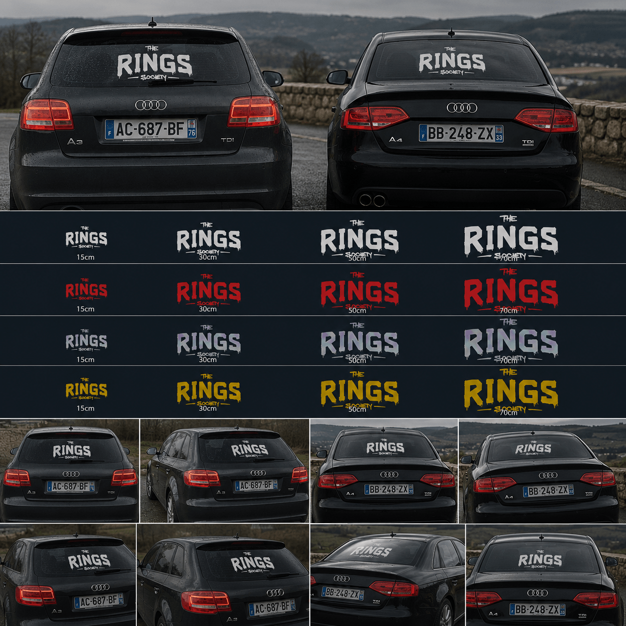 Stickers Audi The Rings Society | Accessoires automobiles | As.shop.45