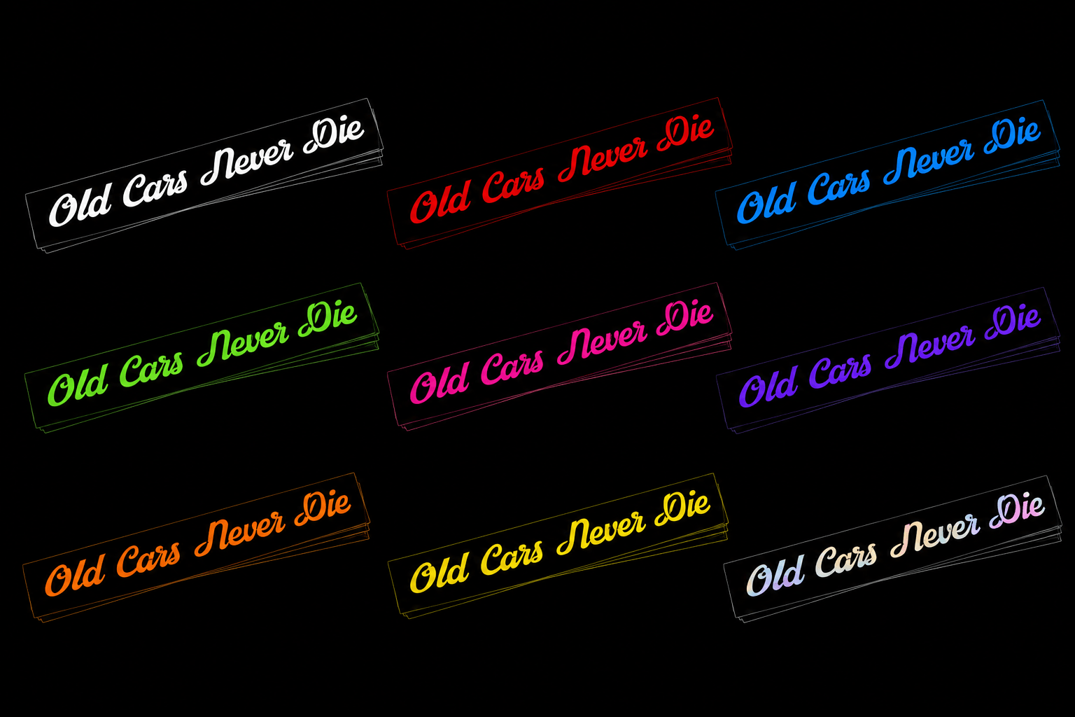 Stickers Old Cars Never Die | Accessoires automobiles | As.shop.45